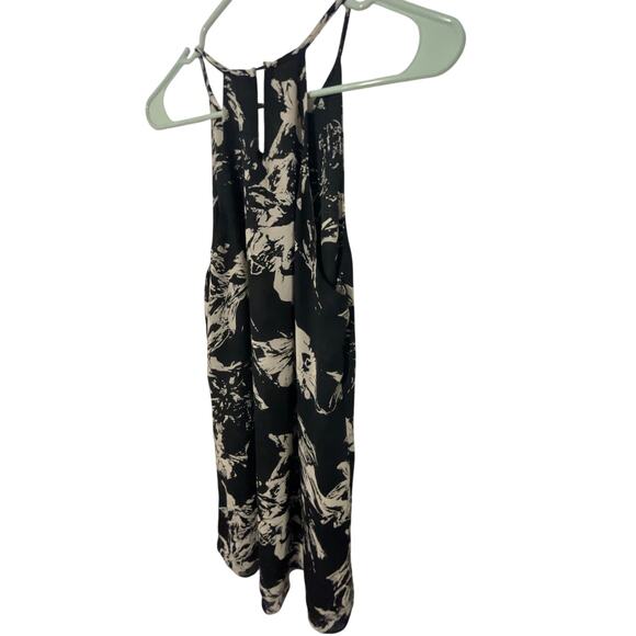 NWT Parker Elegant Keyhole Racerback Halter Black Floral Ruffle Whimsy Dress S - Picture 5 of 5